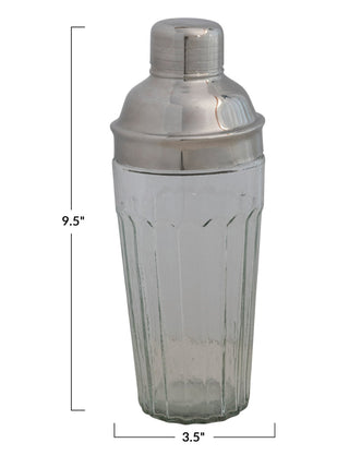 Glass Cocktail Shaker w/ Stainless Steel Top