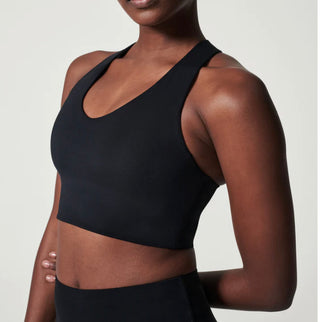 SPANX Longline Medium Impact Sports Bra - Very Black