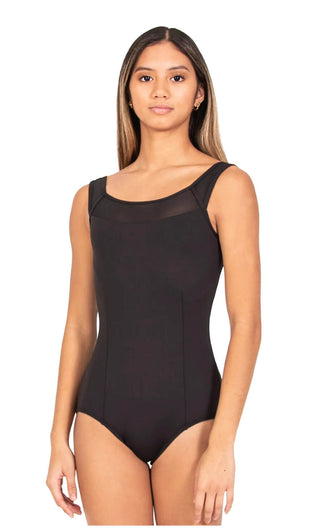 Charlotte Mesh Neckline Tank Leo Black BWP333