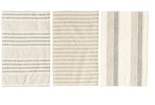 Cotton Striped Tea Towels - Set of 3