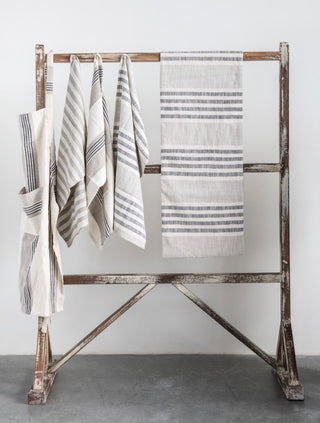 Cotton Striped Tea Towels - Set of 3