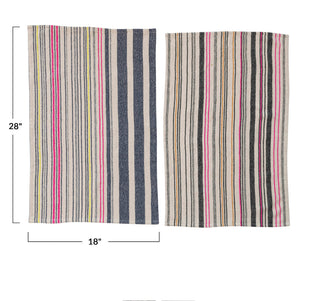 Woven Cotton Tea Towel w/ Stripes