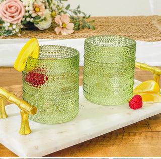 Textured Beaded Drinking Glass - 10 oz