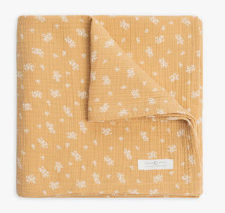 Muslin Swaddle Blanket- Ivory + Honey