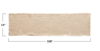 108"L x 14"W Linen Blend Runner - Natural