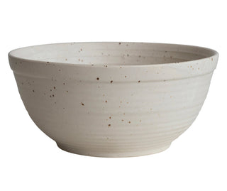 White Reactive Glaze Stoneware Serving Bowl