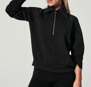 SPANX Air Essentials Half Zip - Very Black