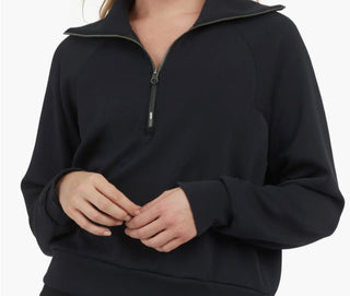 SPANX Air Essentials Half Zip - Very Black