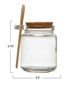 12 oz. Glass Jar w/ Cork Lid & Wood Spoon