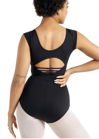 SE1024W High Neck Cap Sleeve Leotard Black