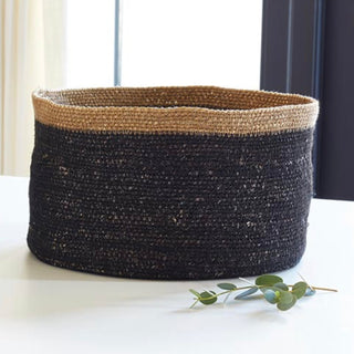 Seagrass Basket Set - Black/Natural Rim