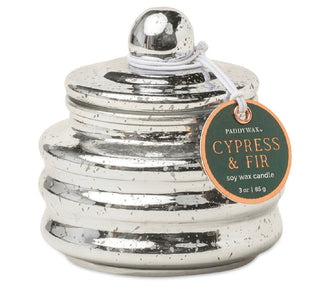 Paddywax - Cypress Fir 3oz Beam Silver Mercury Glass Candle