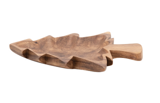 Acacia Wood Christmas Tree Shaped Bowl