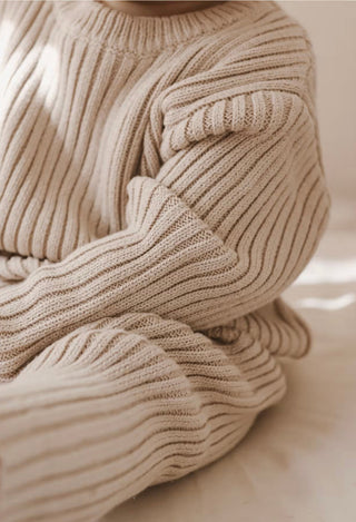 Chunky Rib Pullover - Beige