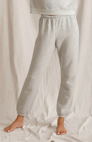 Perfect White Tee Stevie Fleece Easy Sweatpant- Heather Grey