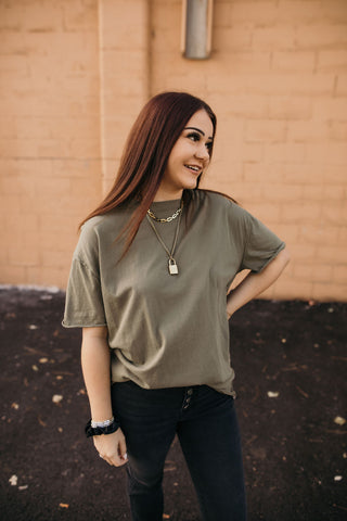 Free People Nina Tee Olive Stone