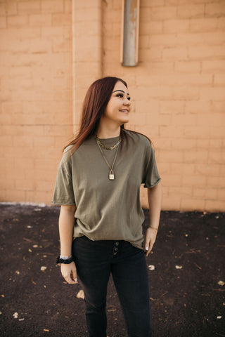 Free People Nina Tee Olive Stone