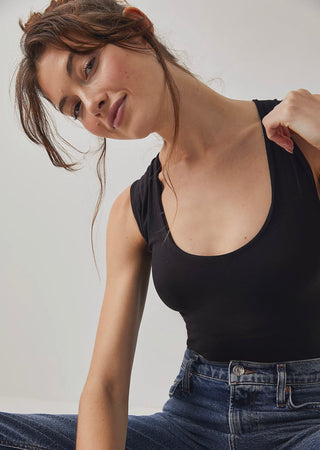 Free People Clean Lines Muscle Cami - Black