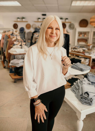 Perfect White Tee Niall Bubble Sleeve Sweatshirt White