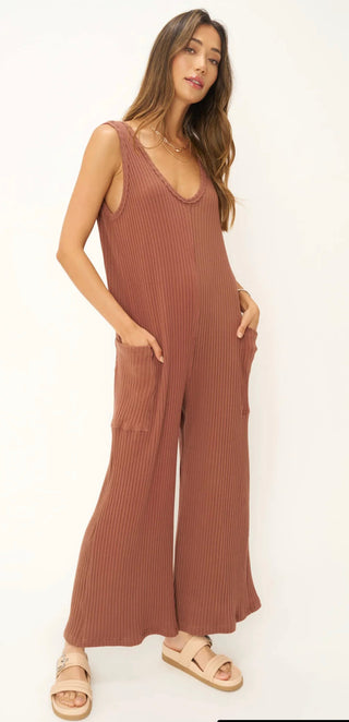 Project Social T Santa Maria Sweater Rib Jumpsuit - Root Beer