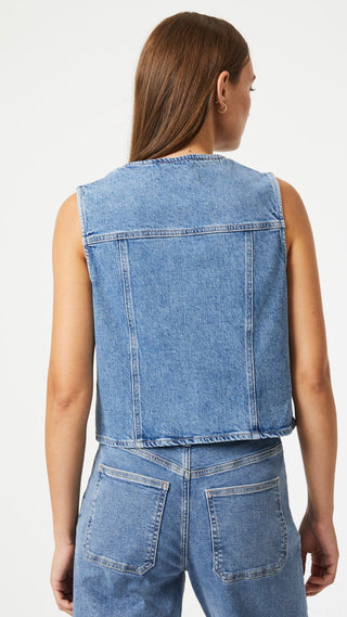 Mavi Venus Denim Vest- Light Recycled Blue