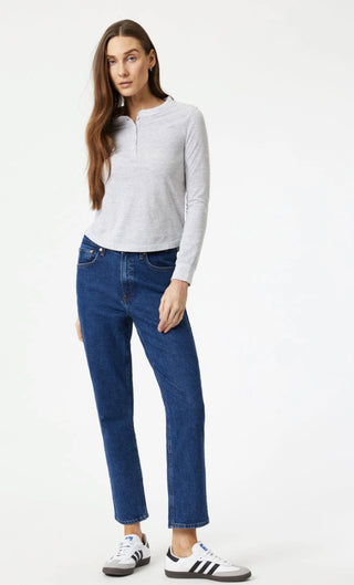 New York Straight Leg Jeans High Rise | Dark Recycled Blue