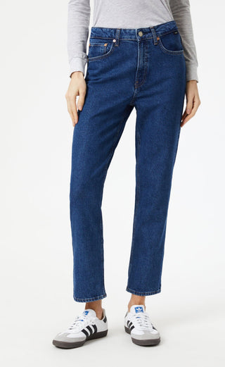 New York Straight Leg Jeans High Rise | Dark Recycled Blue