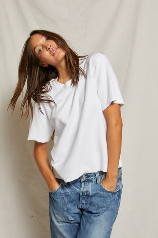 Perfect White Tee Demi Reverse Terry Tee- White