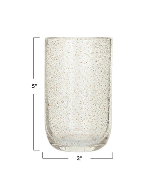 12 oz. Seeded Drinking Glass w/ Gold Color Flecks