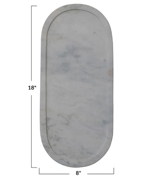 Marble Tray - White 18 x 8