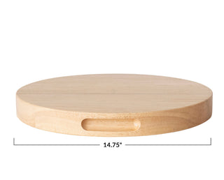 Rubberwood Cutting Board w/Handles - Natural