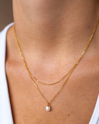 Alco Pearl Diver Petite Necklace- Gold