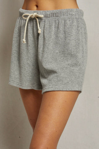 Perfect White Tee Summer Loop Terry Sweat Shorts- Heather Grey