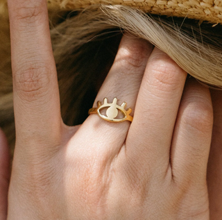 Alco Evil Eye Ring- Gold