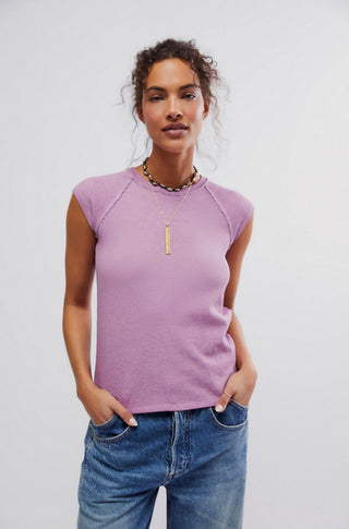 Free People Riley Tee - Mauve Mousse