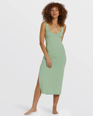 Billabong Take a Look Ribbed Knit Dress- Bright Meadows