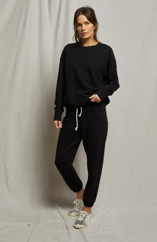 Perfect White Tee // Tyler French Terry Pullover Sweatshirt - True Black