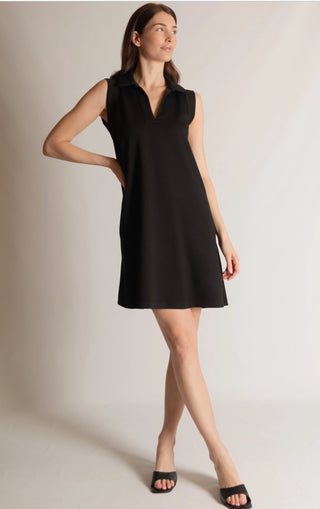 Danica Collared Tennis Dress- Black