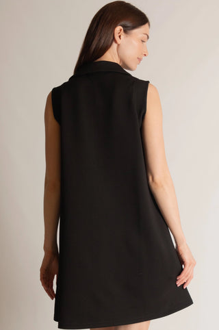 Danica Collared Tennis Dress- Black