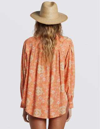 Billabong // Dream Space Blouse- Sweet Papaya