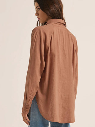 Z Supply // The Perfect Linen Top -  Mocha Mousse