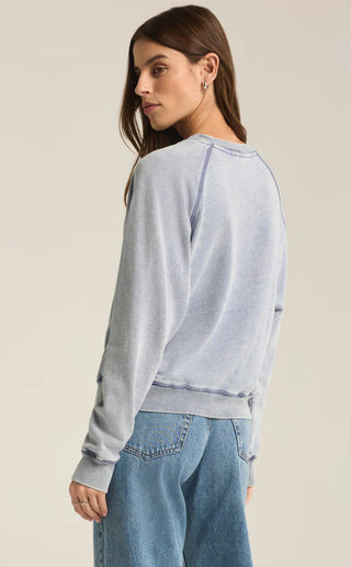 Z Supply // Saldana Knit Denim Top - Washed Indigo