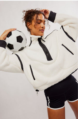 Free People // Mountain High 1/2 Zip- White Combo