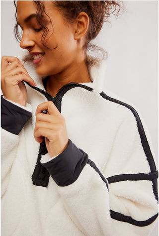 Free People // Mountain High 1/2 Zip- White Combo