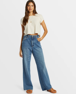 Billabong Aaliyah Baggy Dnim Pant - Medium Denim