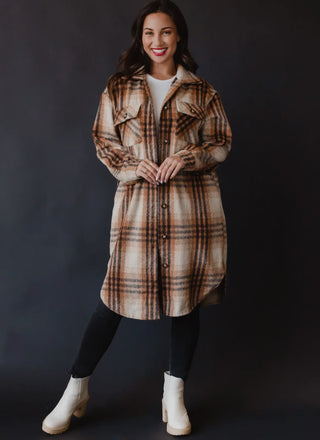 Amber Plaid Long Flannel