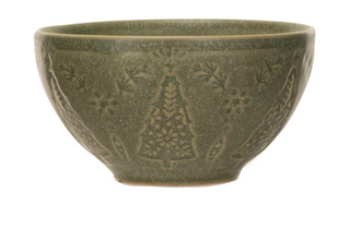 Debossed Stoneware Bowl 10 oz