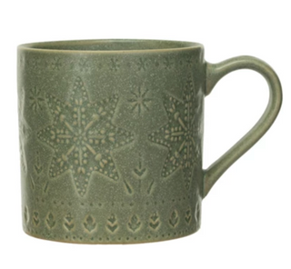 Debossed Stoneware Mug 16 oz