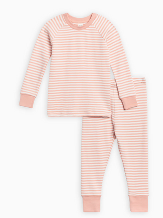 Colored Organics 2 Piece Long Sleeve Jammie Set - Pink Stripe