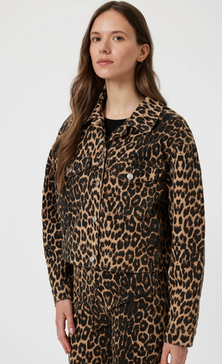 Maren Leopard Denim Jacket